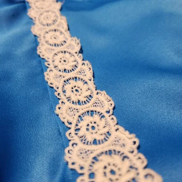 Vintage 70s Gunne Sax style cottagecore big sleeved blue babydoll maxi dress - Picture 7 of 7